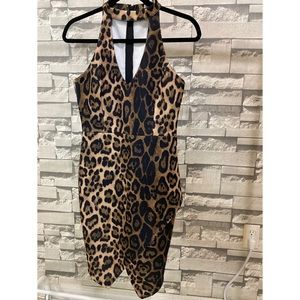 Charlotte Russ animal printed bodycon dress